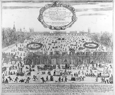 The Frost Fair of the Winter of 1683-84 on the Thames by English School